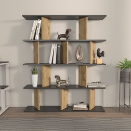Hanah Home Grace Estantería Negro y Roble